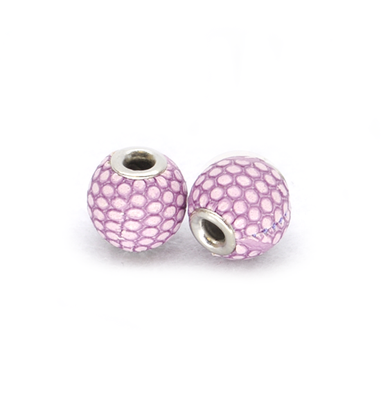Leather donut beads python (2 pieces) 14 mm - Lilla